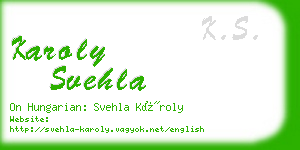 karoly svehla business card